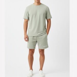 Abercrombie and Fitch Terry Logo Short in Light Sage. S
